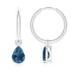 Hoops White Gold London Blue Topaz Earrings