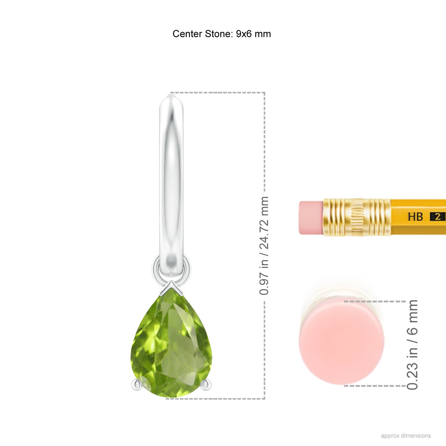 AA - Peridot / 2.6 CT / 14 KT White Gold