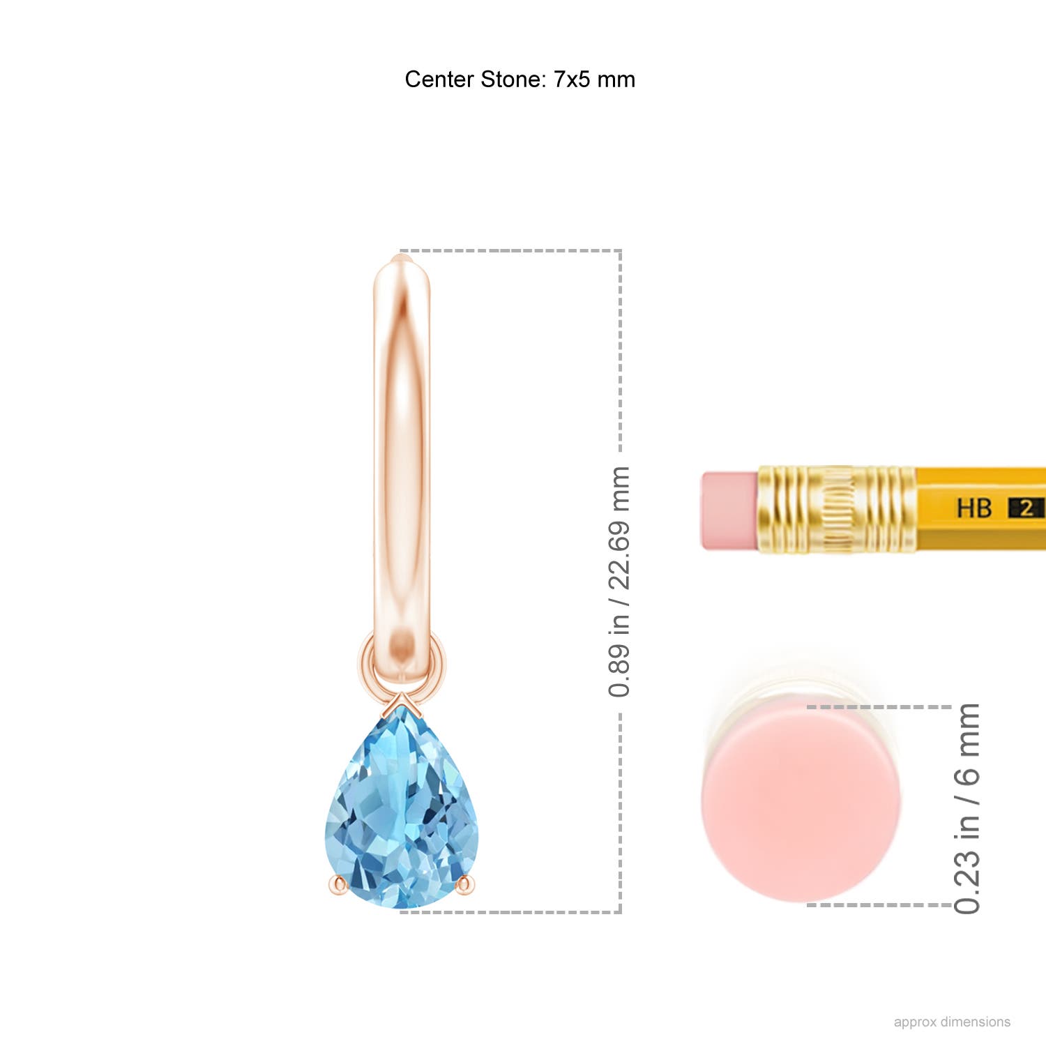 A - Swiss Blue Topaz / 1.6 CT / 14 KT Rose Gold