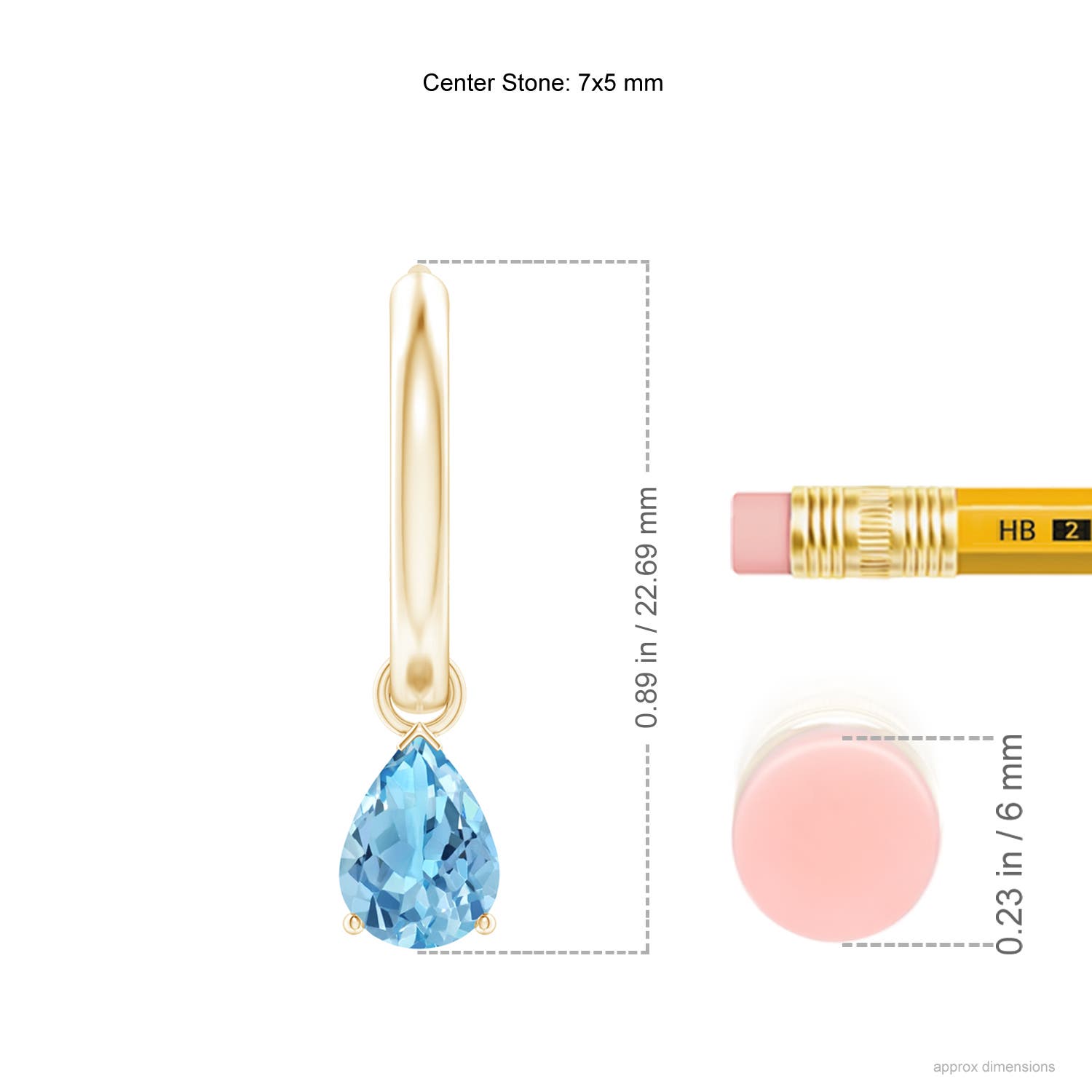 A - Swiss Blue Topaz / 1.6 CT / 14 KT Yellow Gold