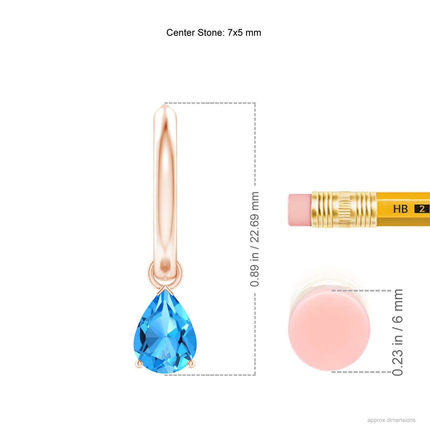 AAAA - Swiss Blue Topaz / 1.6 CT / 14 KT Rose Gold