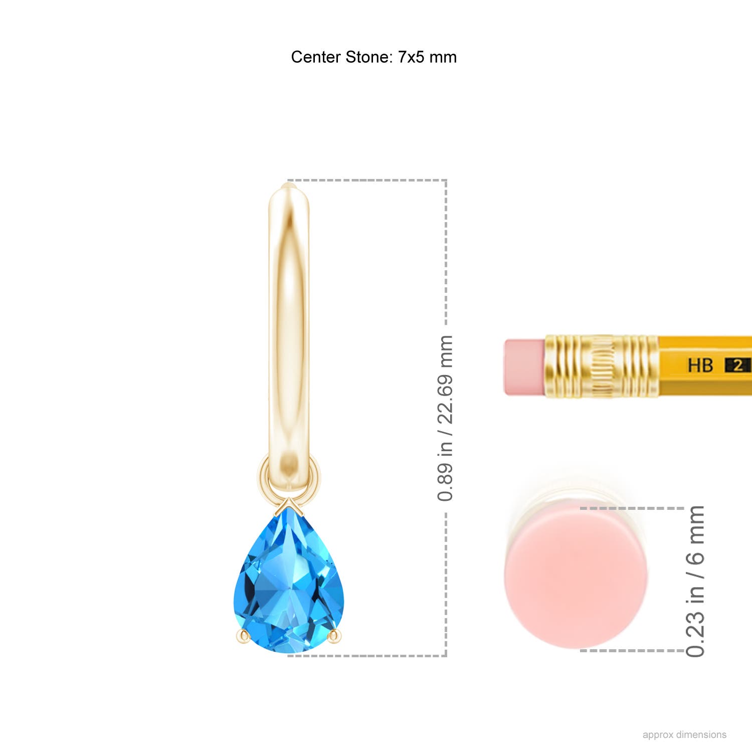 AAAA - Swiss Blue Topaz / 1.6 CT / 14 KT Yellow Gold