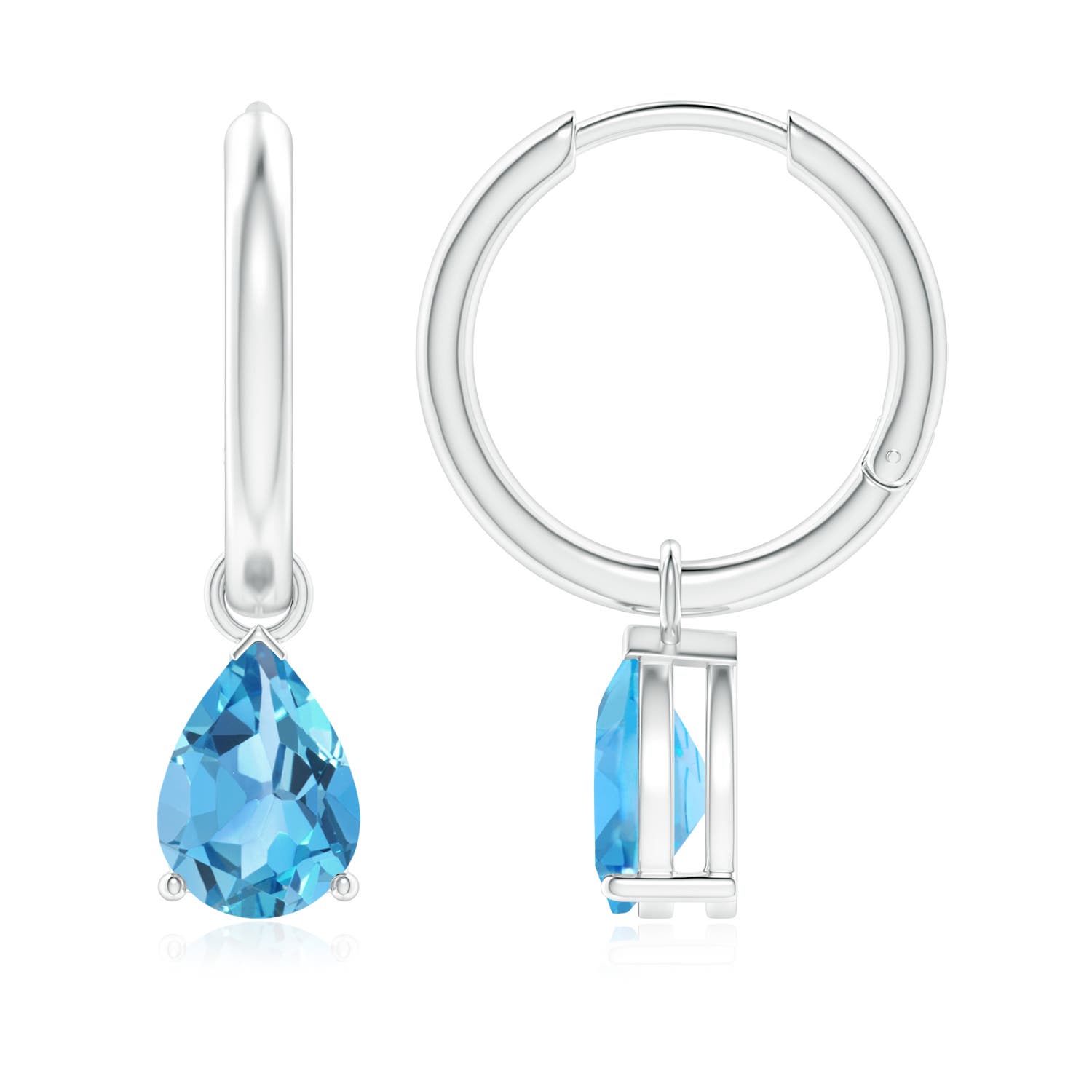 AA - Swiss Blue Topaz / 3.1 CT / 14 KT White Gold