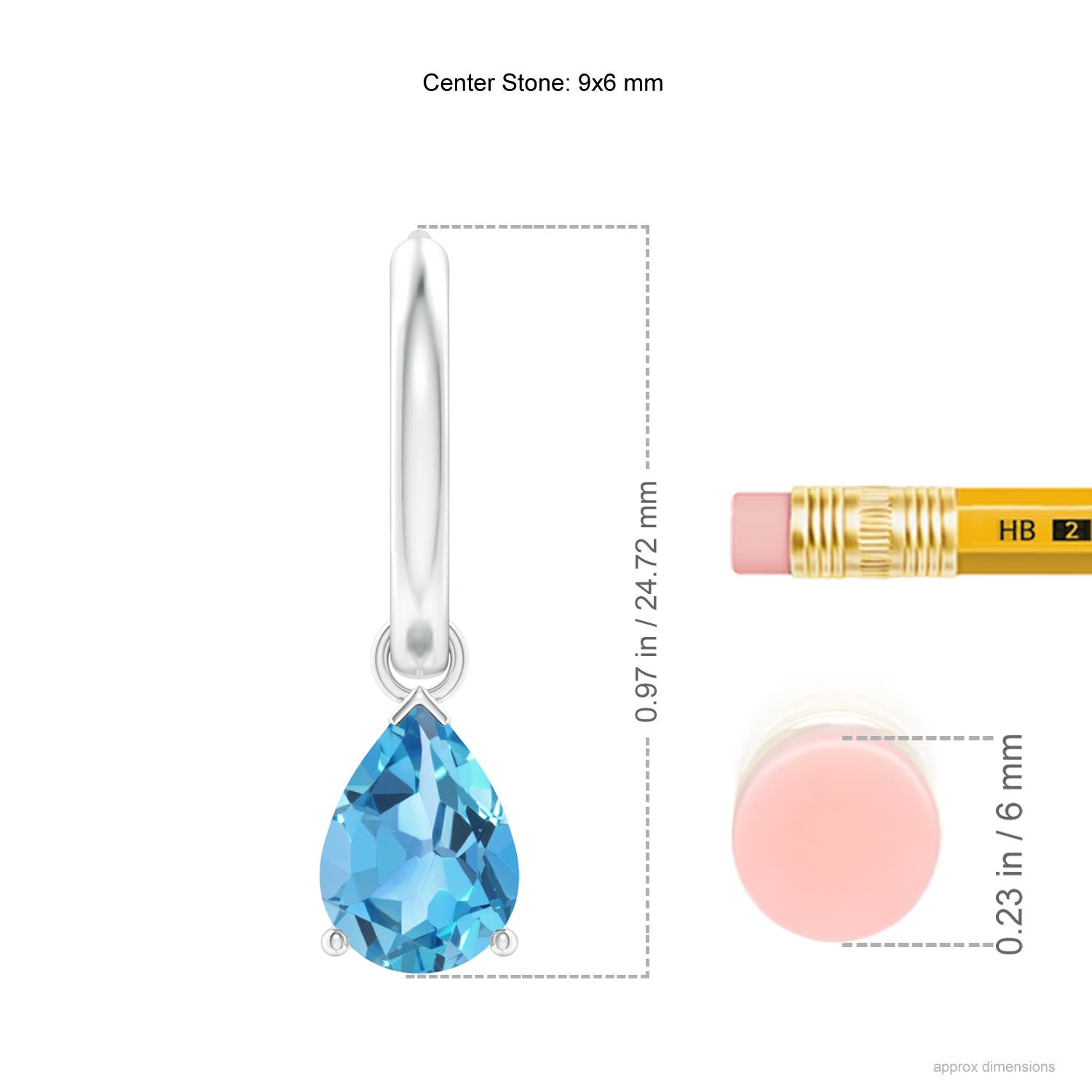 AA - Swiss Blue Topaz / 3.3 CT / 14 KT White Gold