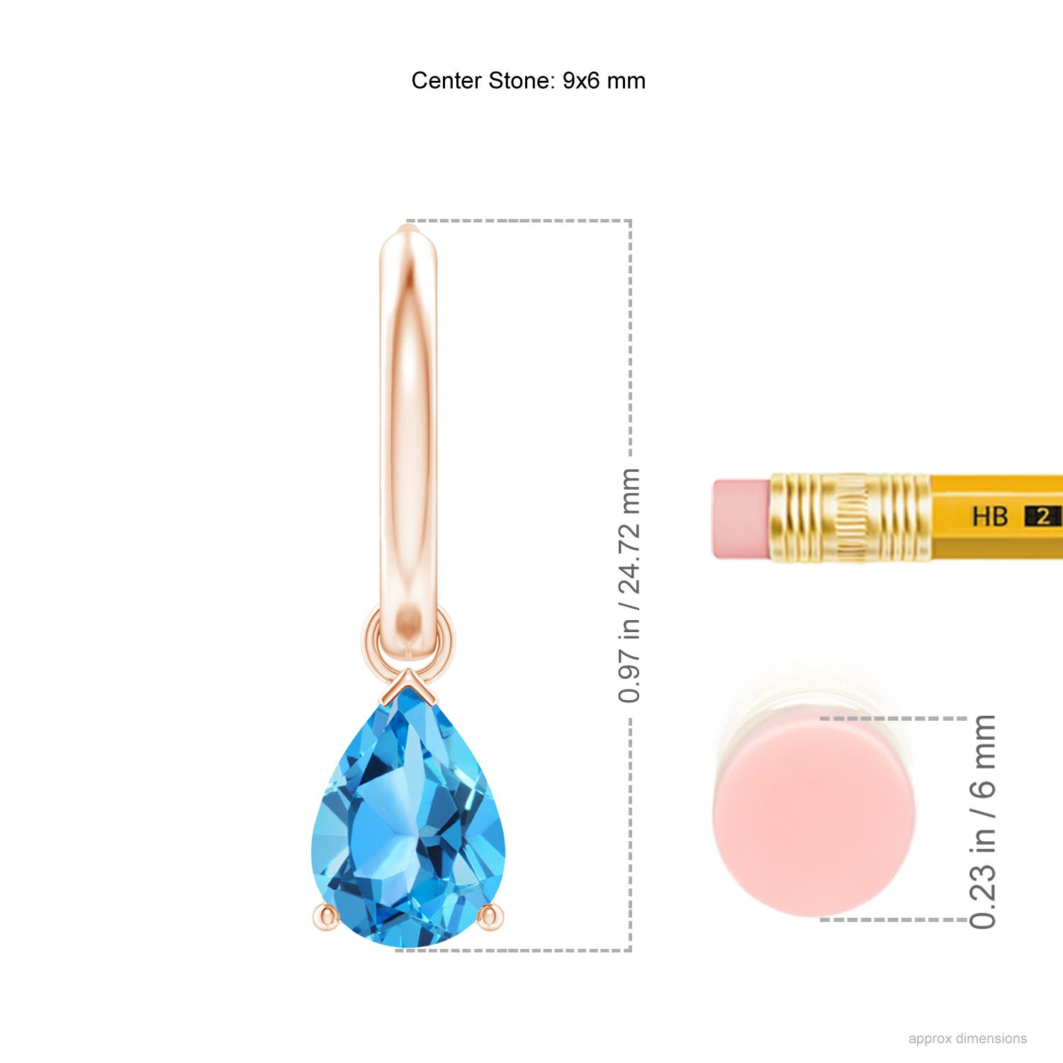 AAA - Swiss Blue Topaz / 3.3 CT / 14 KT Rose Gold