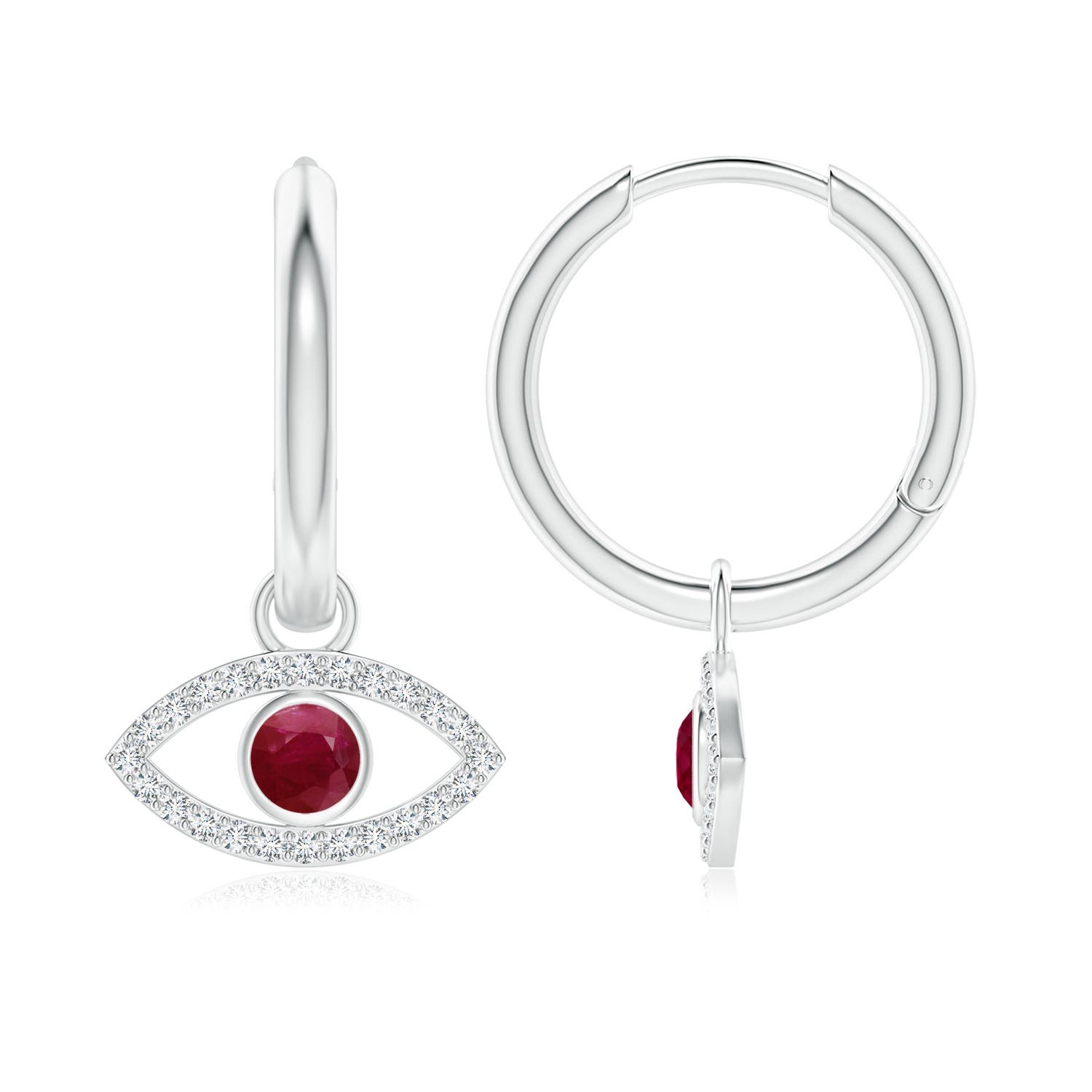 A - Ruby / 0.7 CT / 14 KT White Gold