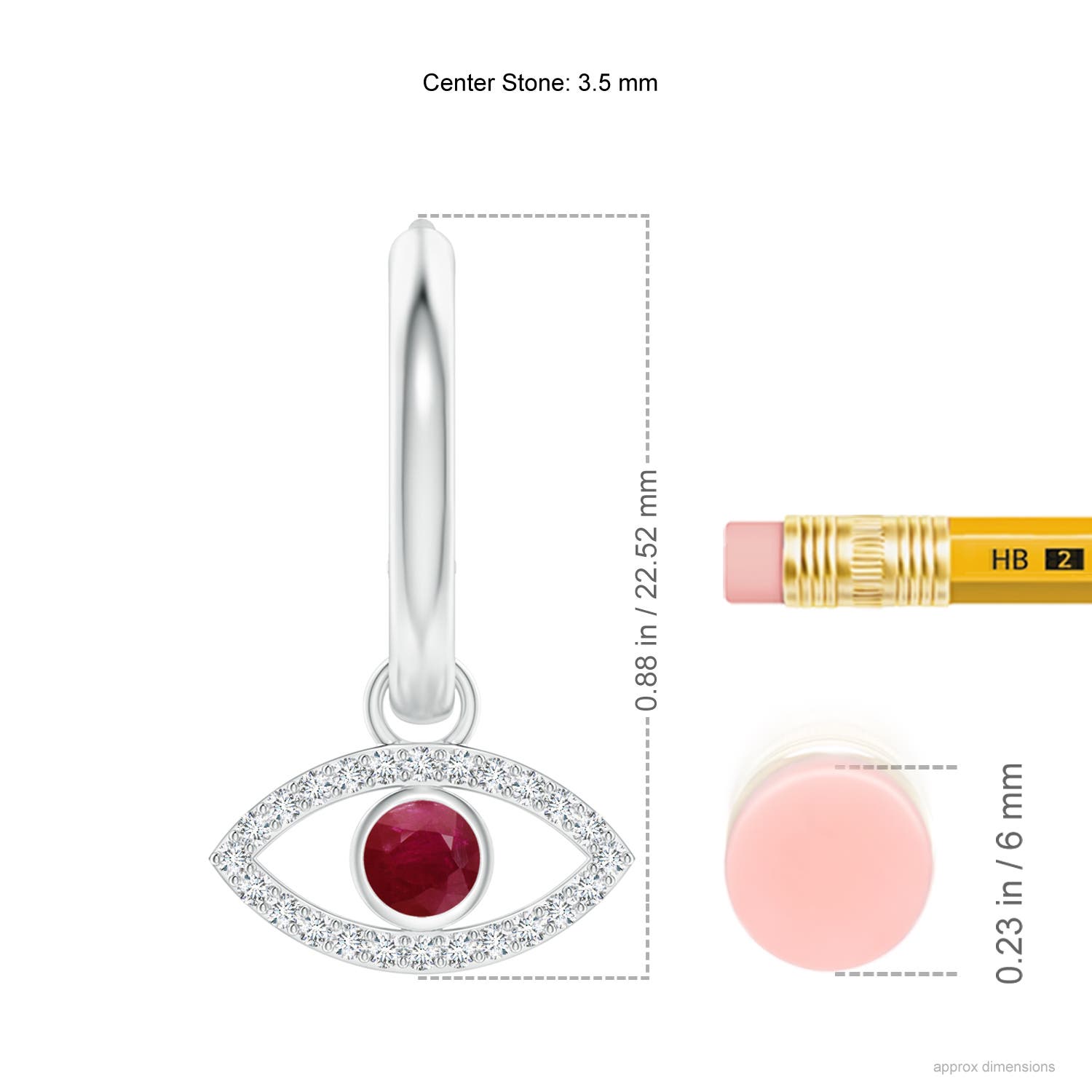 A - Ruby / 0.7 CT / 14 KT White Gold