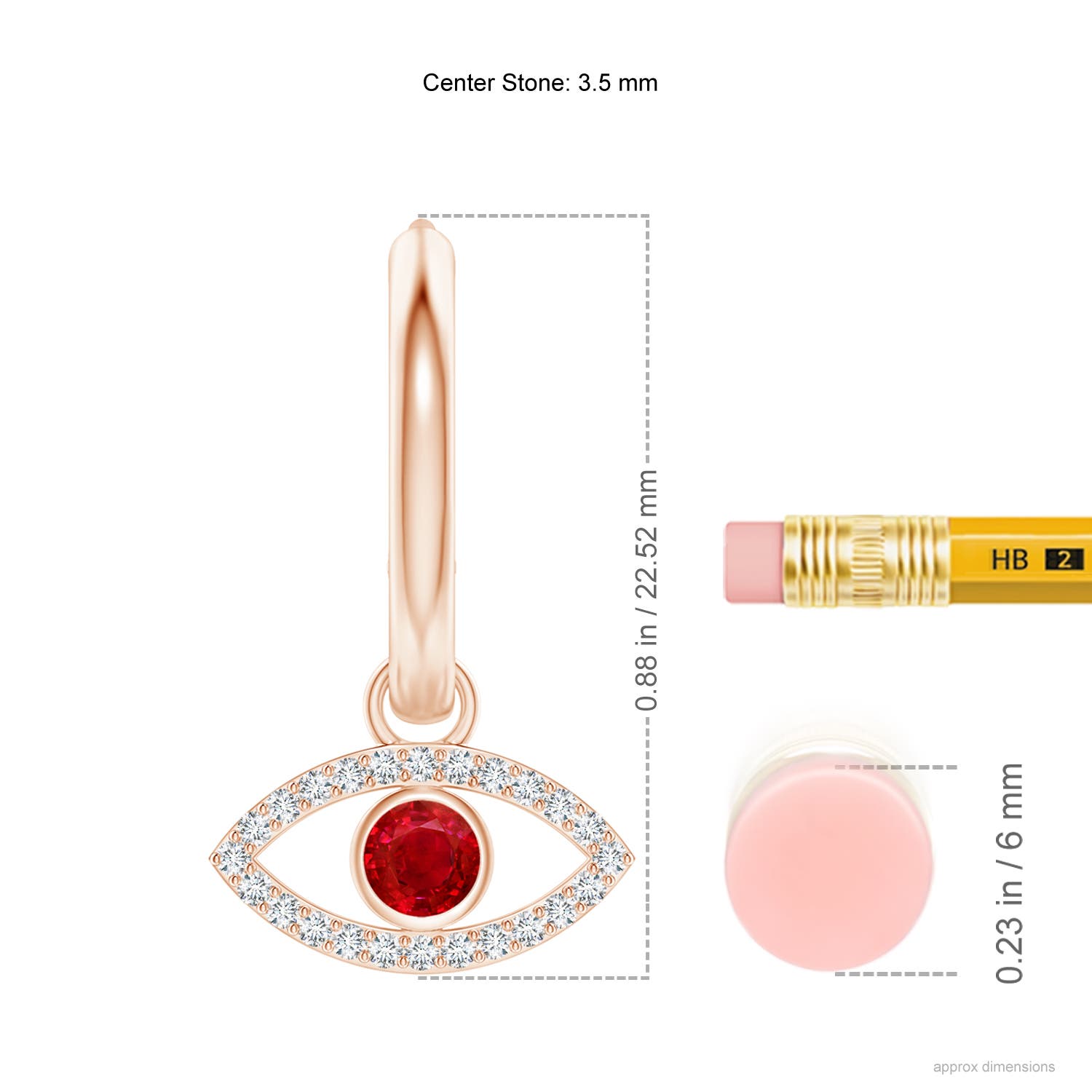 AAA - Ruby / 0.7 CT / 14 KT Rose Gold