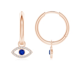 Hoops Rose Gold Blue Sapphire Earrings