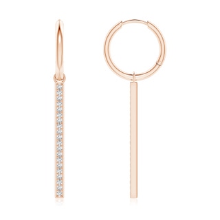 1.3mm GVS2 Hinged Hoop Dangling Diamond Bar Earrings in 10K Rose Gold