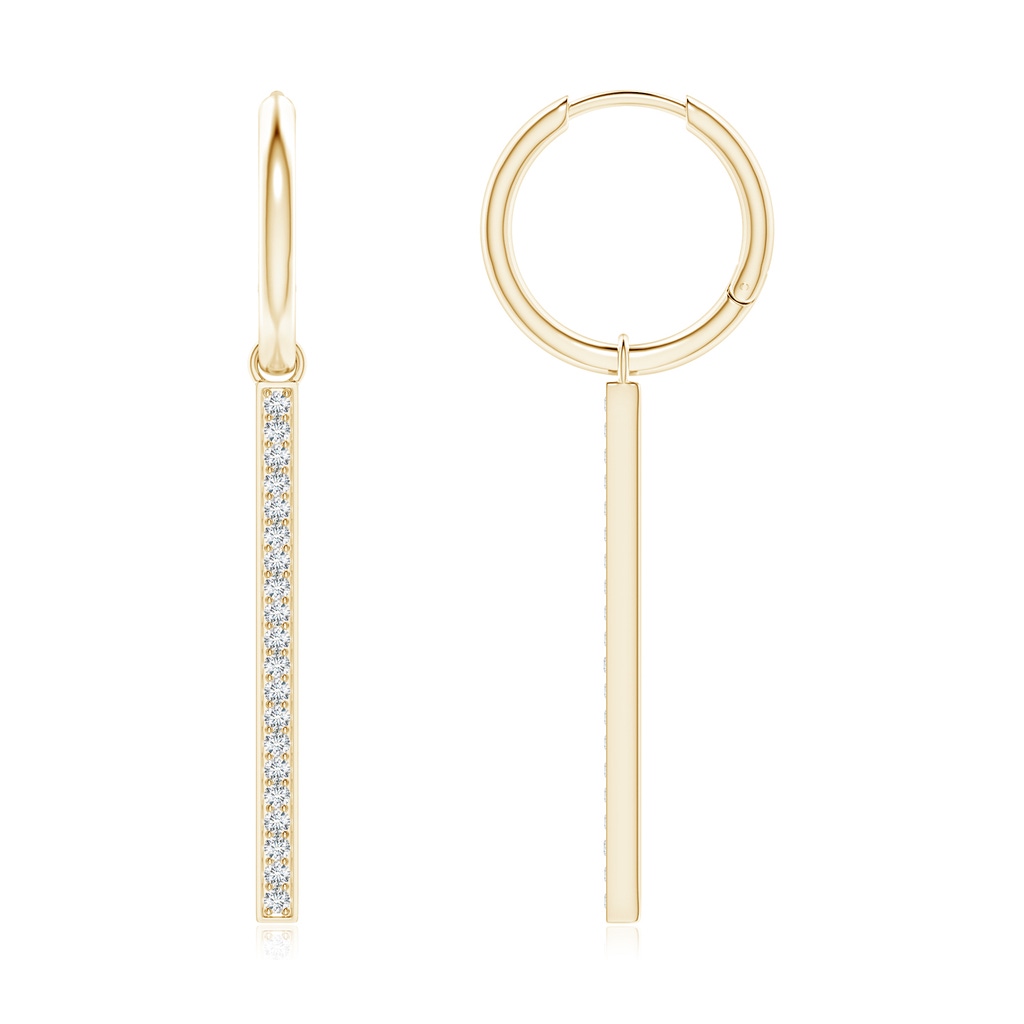 1.3mm GVS2 Hinged Hoop Dangling Diamond Bar Earrings in Yellow Gold