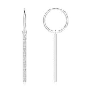 1.3mm HSI2 Hinged Hoop Dangling Diamond Bar Earrings in White Gold