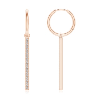 1.3mm IJI1I2 Hinged Hoop Dangling Diamond Bar Earrings in 9K Rose Gold