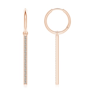 1.3mm KI3 Hinged Hoop Dangling Diamond Bar Earrings in 10K Rose Gold