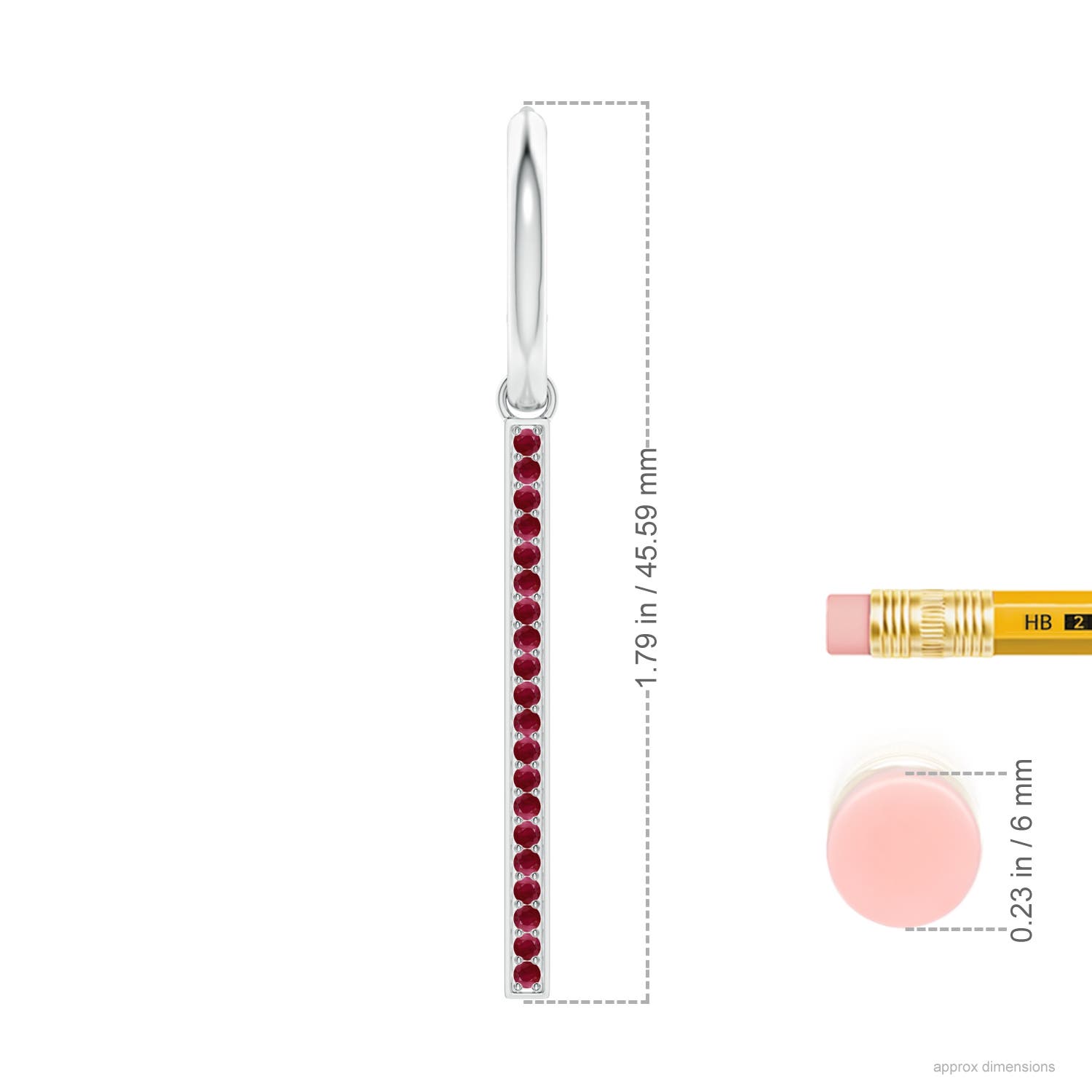 A - Ruby / 0.6 CT / 14 KT White Gold