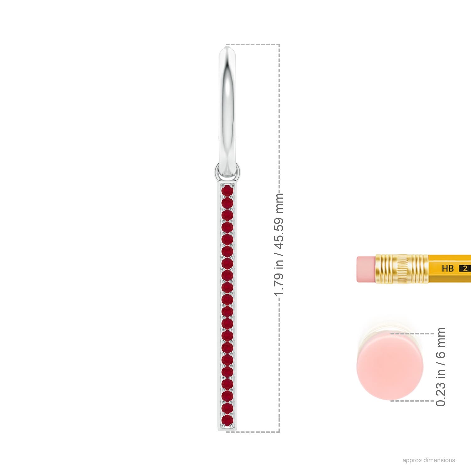 AA - Ruby / 0.6 CT / 14 KT White Gold