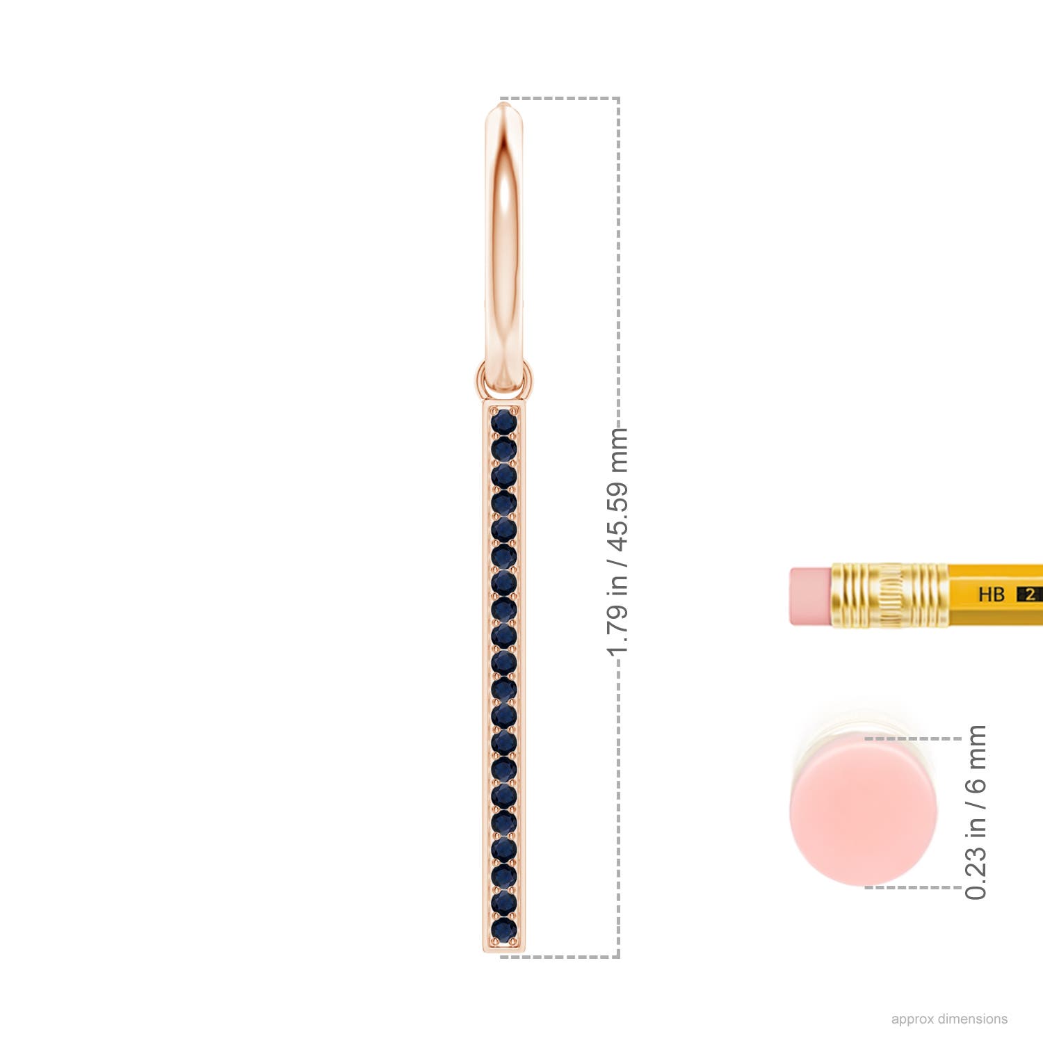 A - Blue Sapphire / 0.48 CT / 14 KT Rose Gold