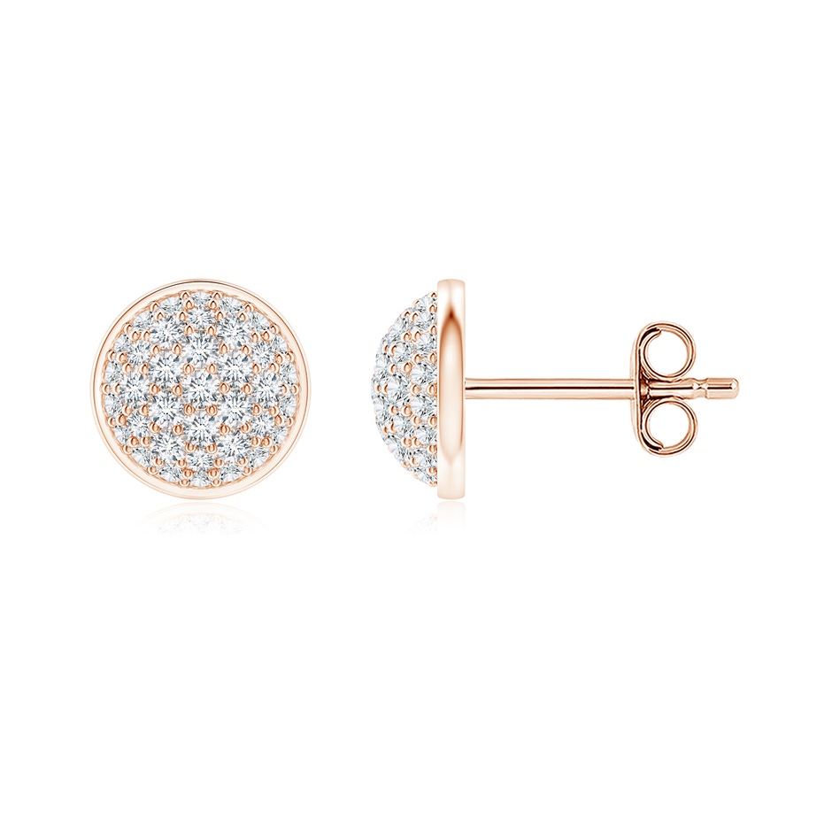 1.3mm GVS2 Pavé-Set Round Diamond Cluster Stud Earrings in Rose Gold 