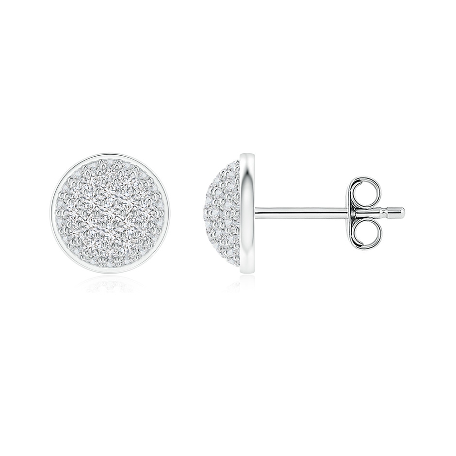 1.3mm HSI2 Pavé-Set Round Diamond Cluster Stud Earrings in White Gold 