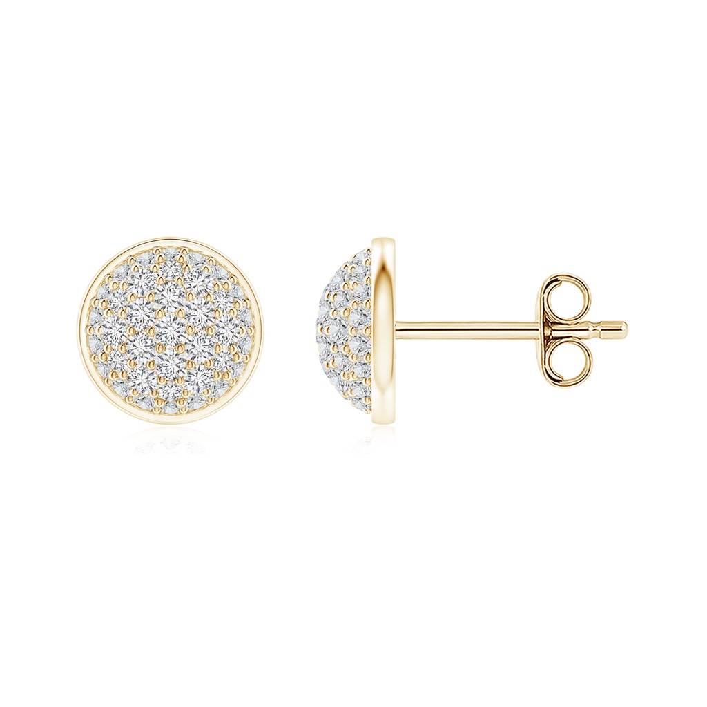 1.3mm HSI2 Pavé-Set Round Diamond Cluster Stud Earrings in Yellow Gold