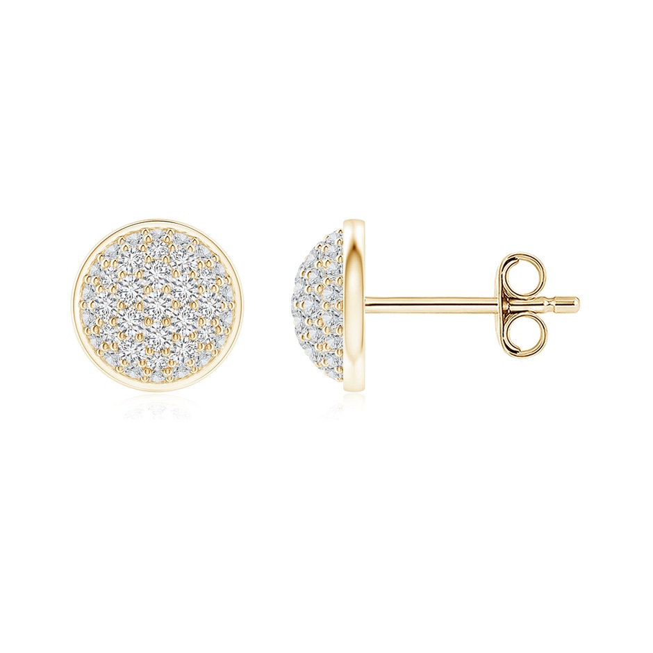 1.3mm HSI2 Pavé-Set Round Diamond Clustre Stud Earrings in Yellow Gold 