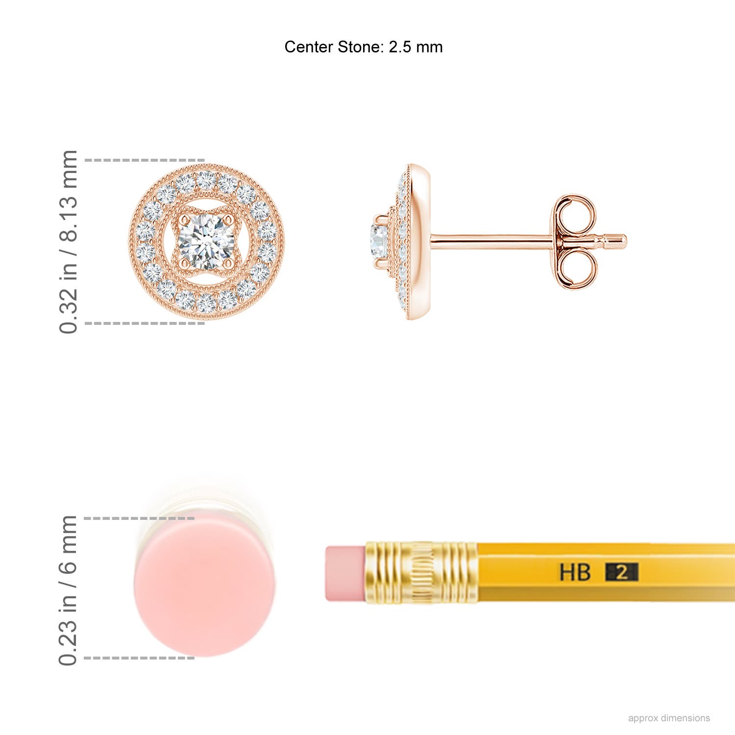 F-G, VS / 0.26 CT / 14 KT Rose Gold