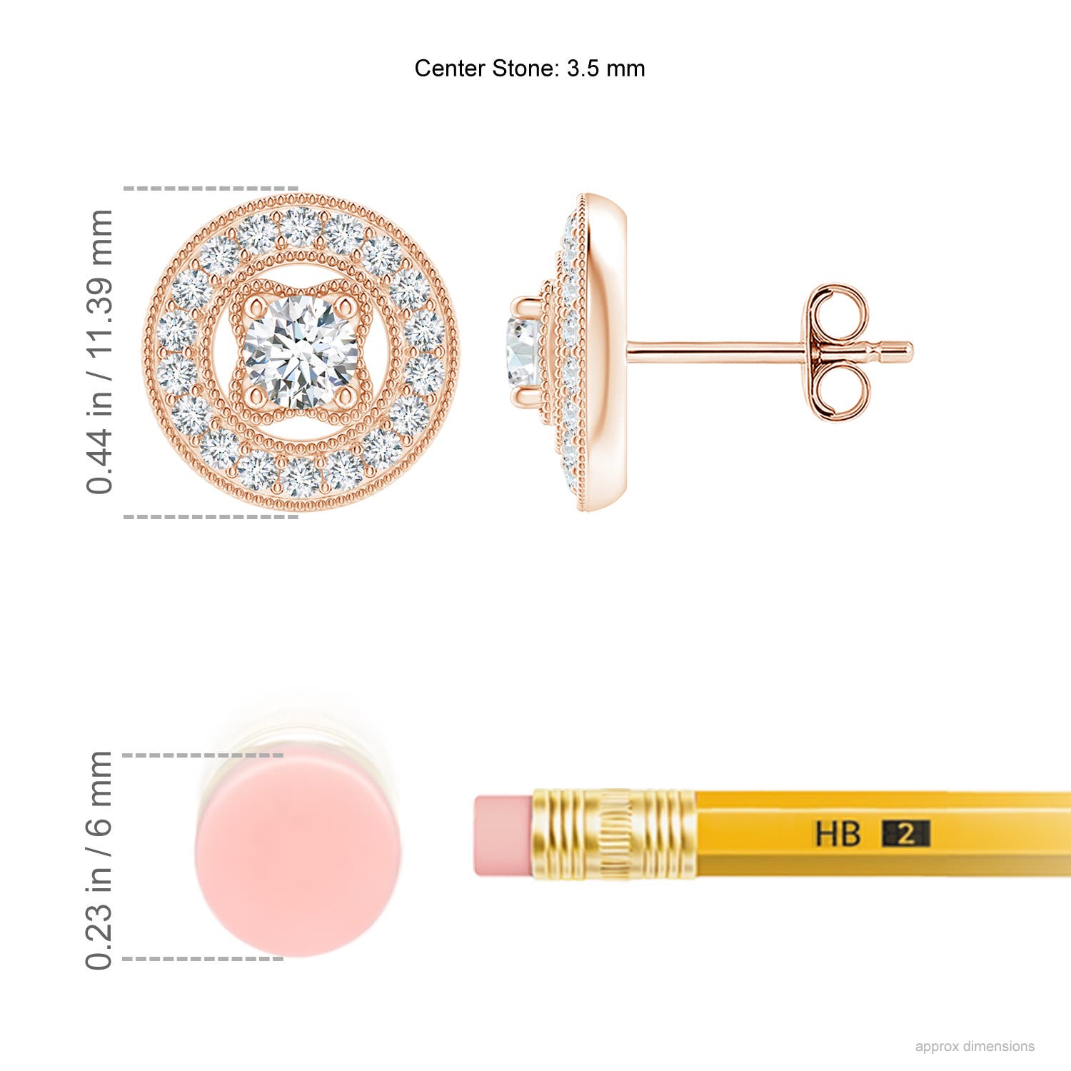 F-G, VS / 0.68 CT / 14 KT Rose Gold