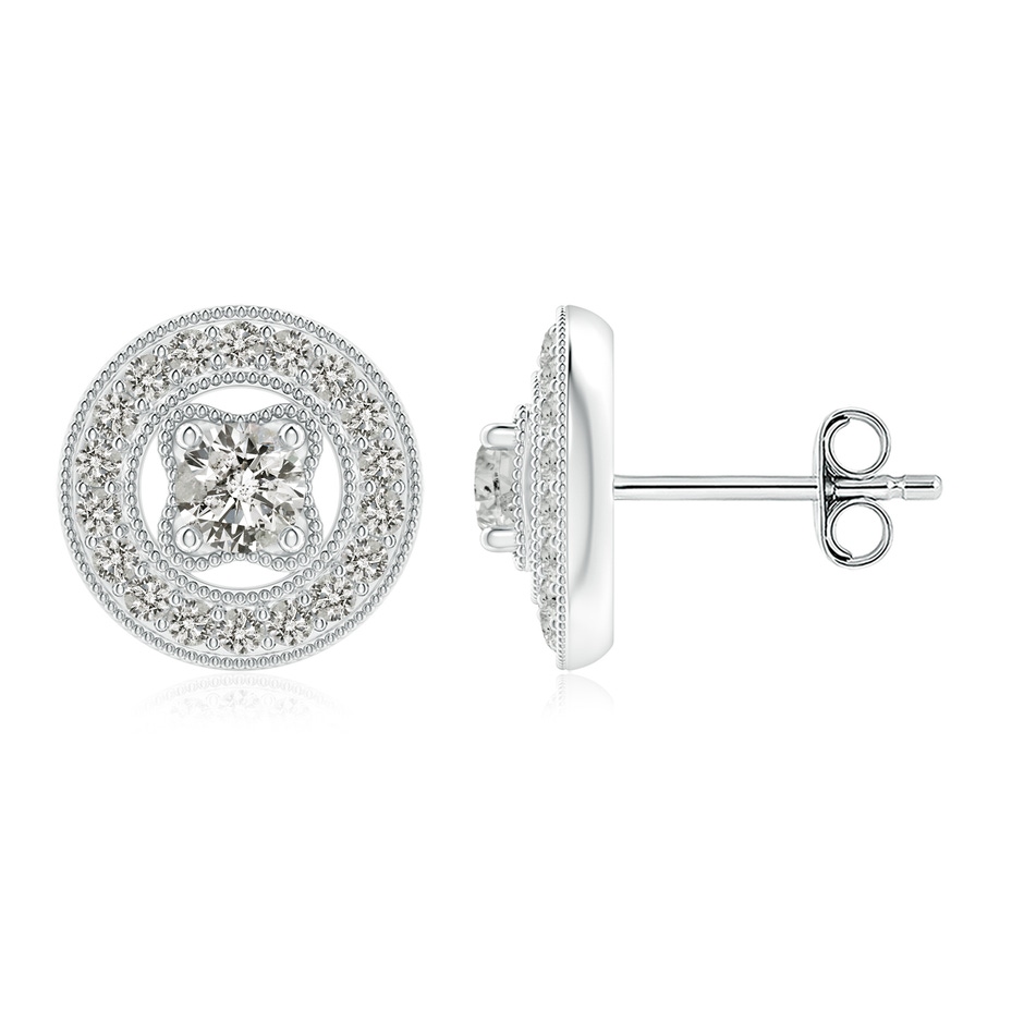 3.5mm KI3 Vintage Style Pavé-Set Diamond Studs in White Gold 