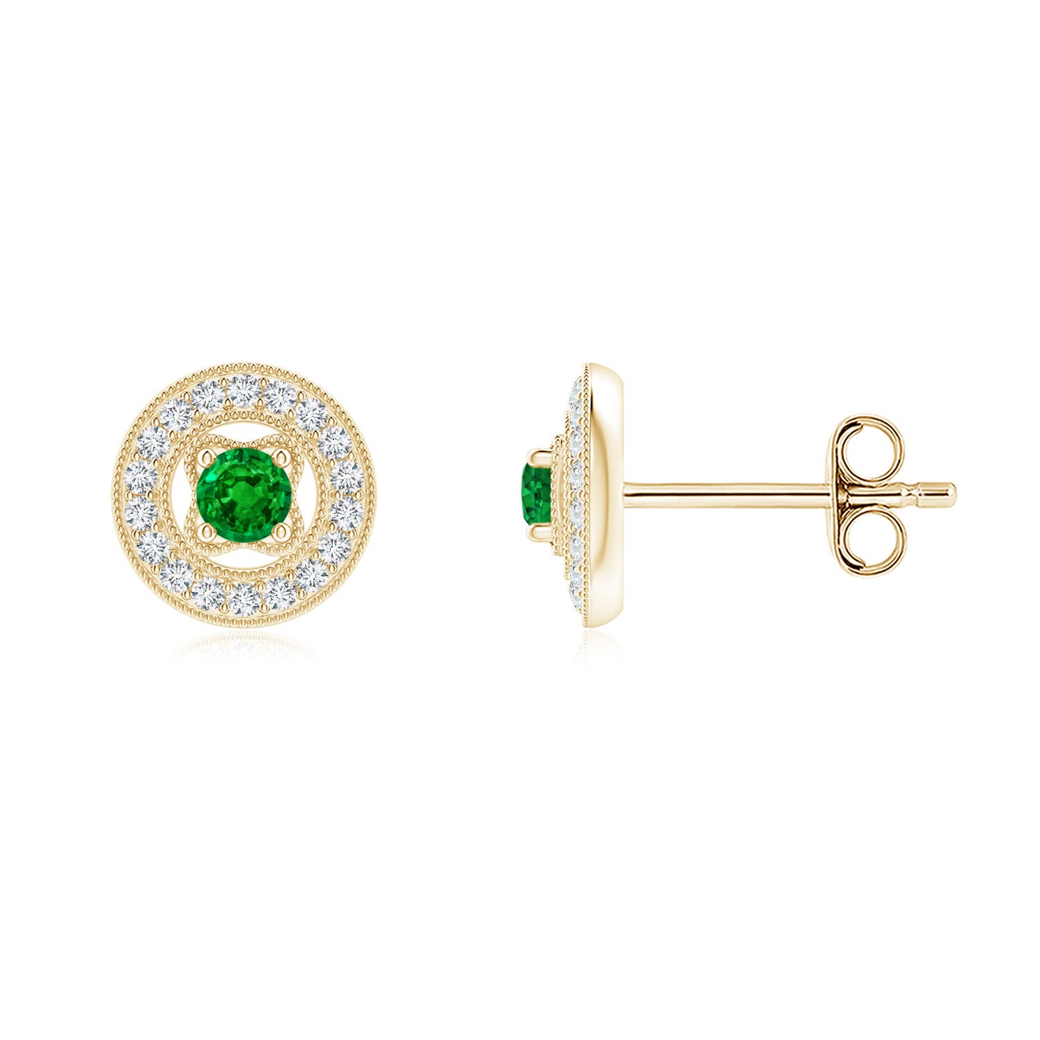 AAAA - Emerald / 0.23 CT / 14 KT Yellow Gold