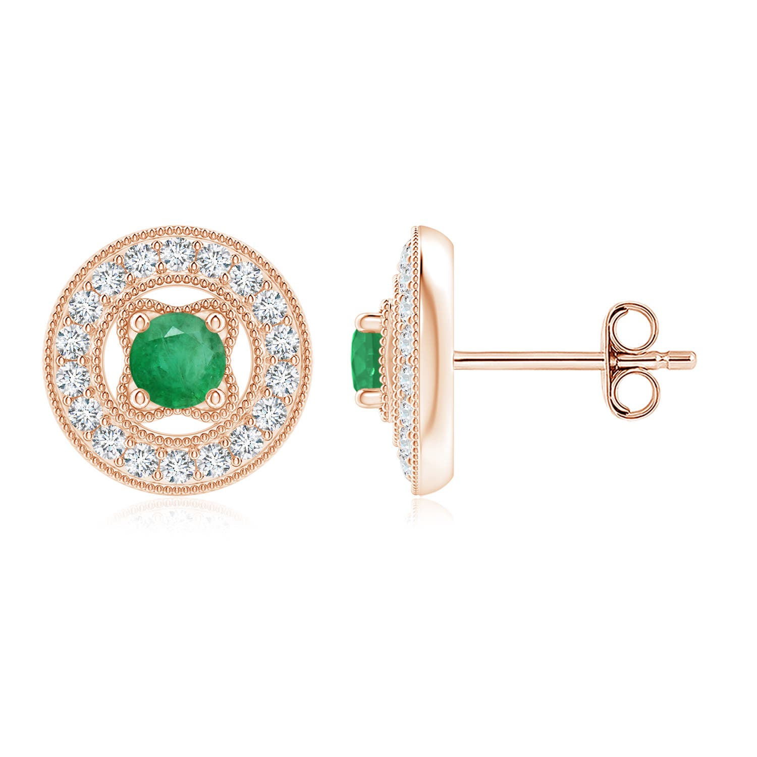 A - Emerald / 0.66 CT / 14 KT Rose Gold