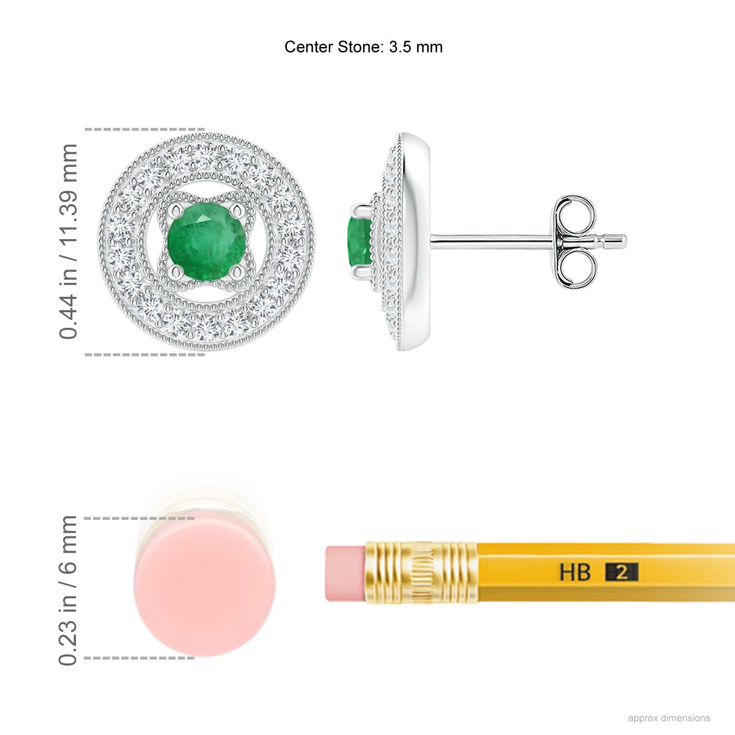 A - Emerald / 0.66 CT / 14 KT White Gold