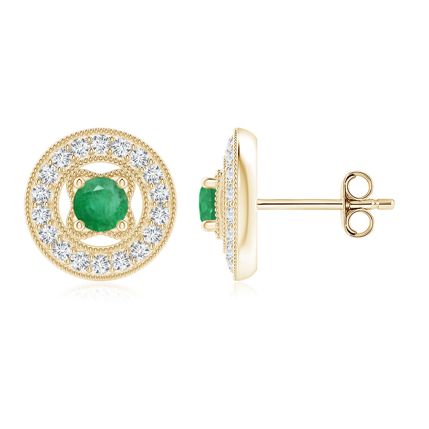 A - Emerald / 0.66 CT / 14 KT Yellow Gold