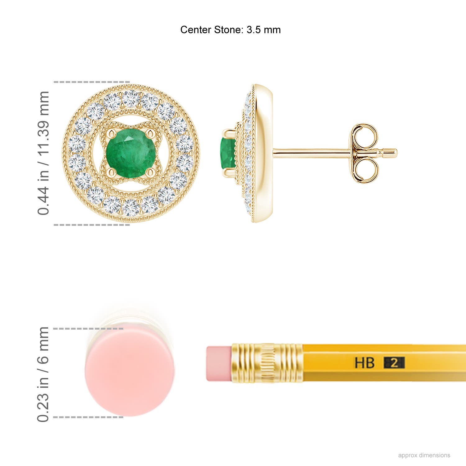 A - Emerald / 0.66 CT / 14 KT Yellow Gold