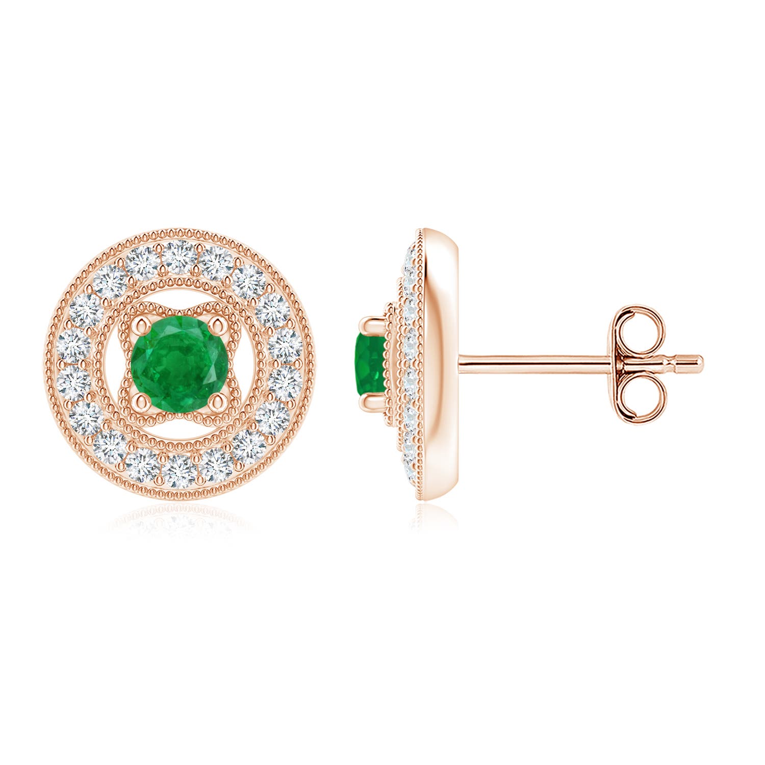 AA - Emerald / 0.66 CT / 14 KT Rose Gold