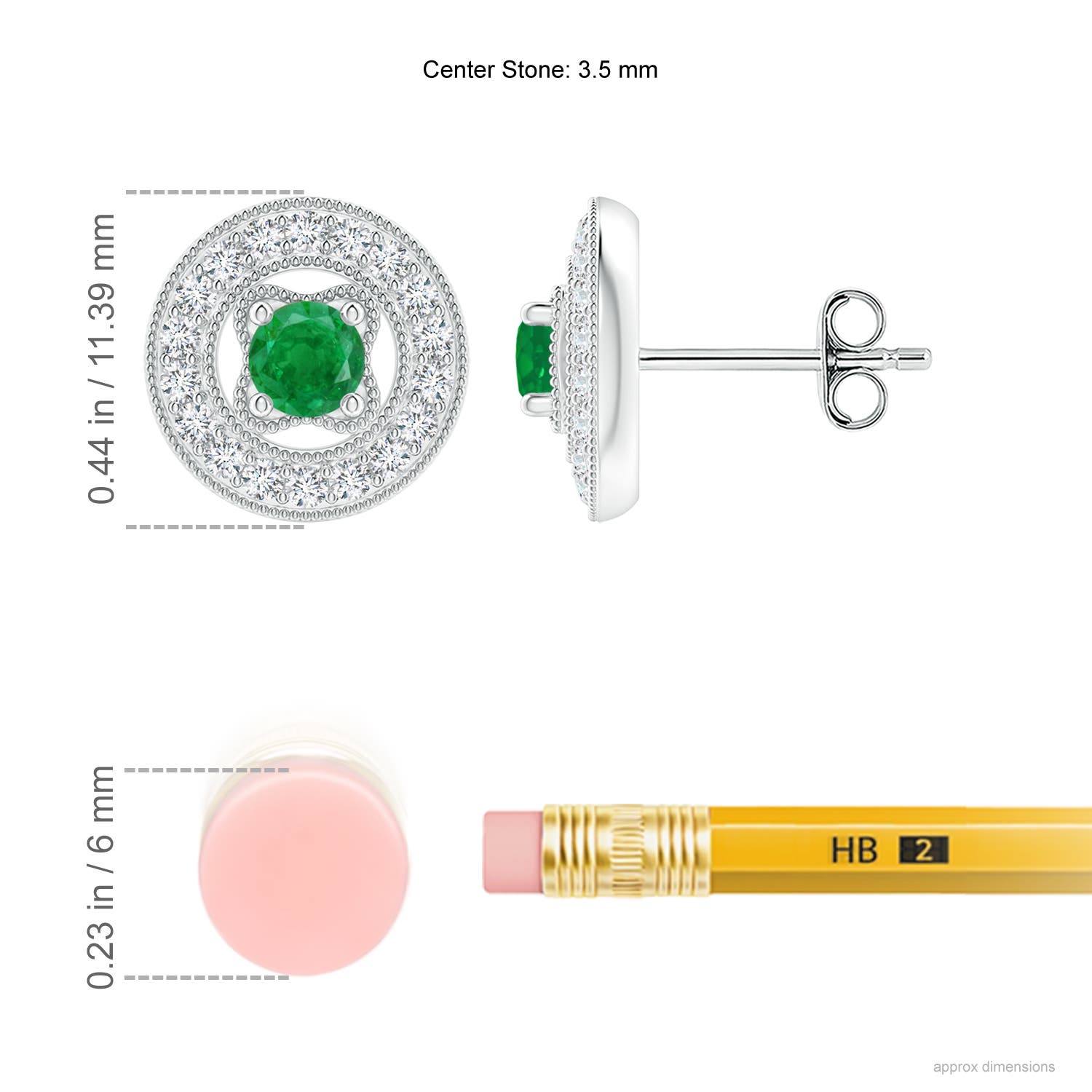 AA - Emerald / 0.66 CT / 14 KT White Gold