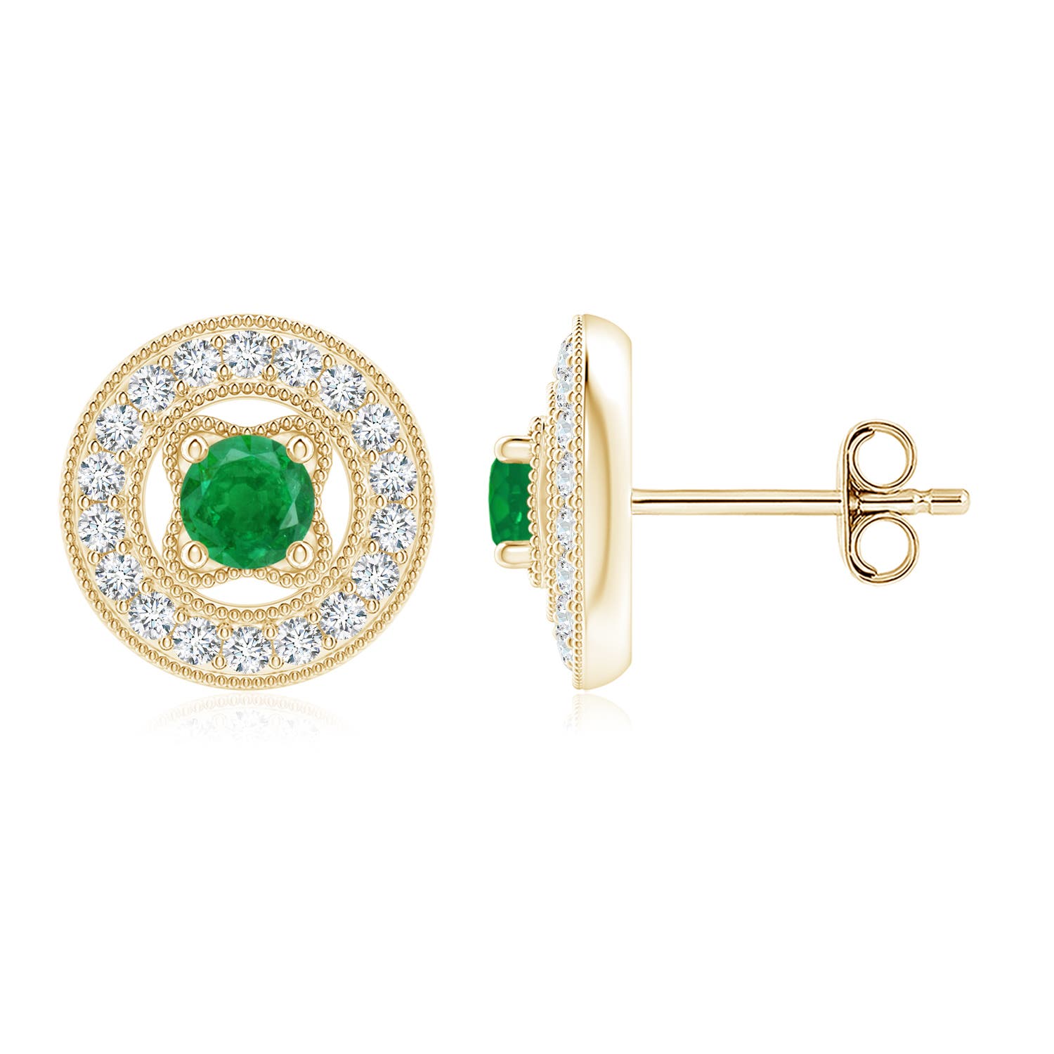 AA - Emerald / 0.66 CT / 14 KT Yellow Gold