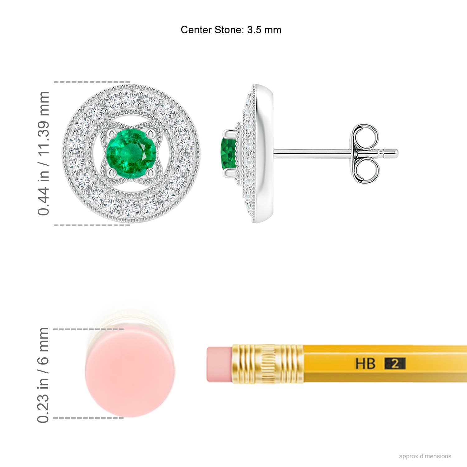 AAA - Emerald / 0.66 CT / 14 KT White Gold