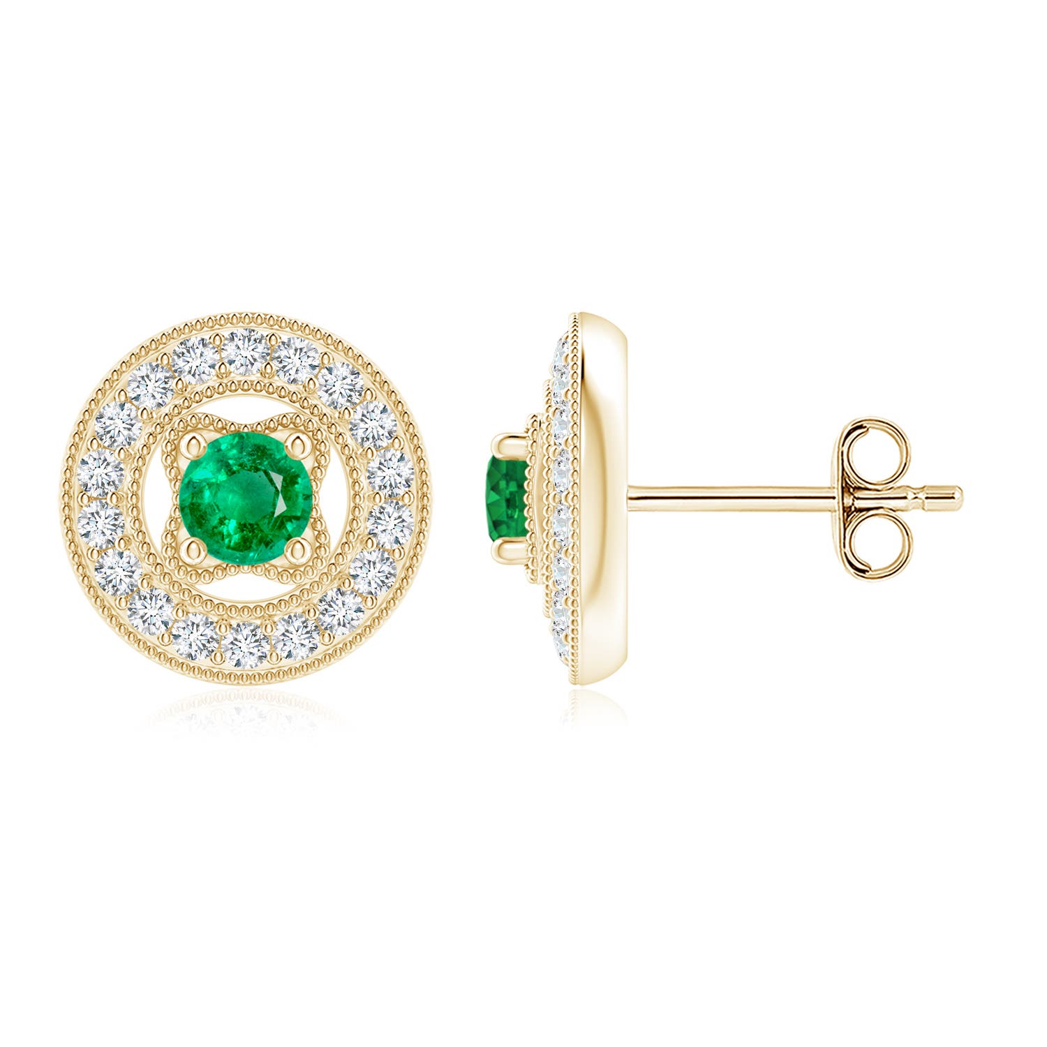 AAA - Emerald / 0.66 CT / 14 KT Yellow Gold