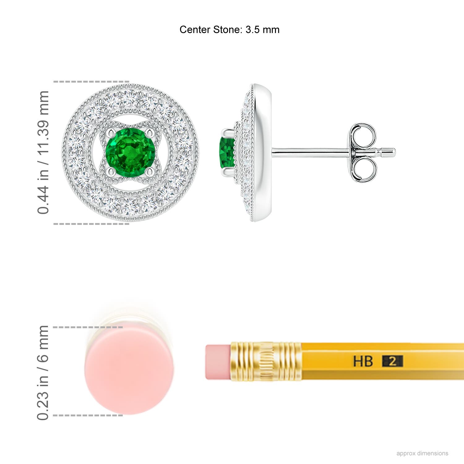 AAAA - Emerald / 0.66 CT / 14 KT White Gold