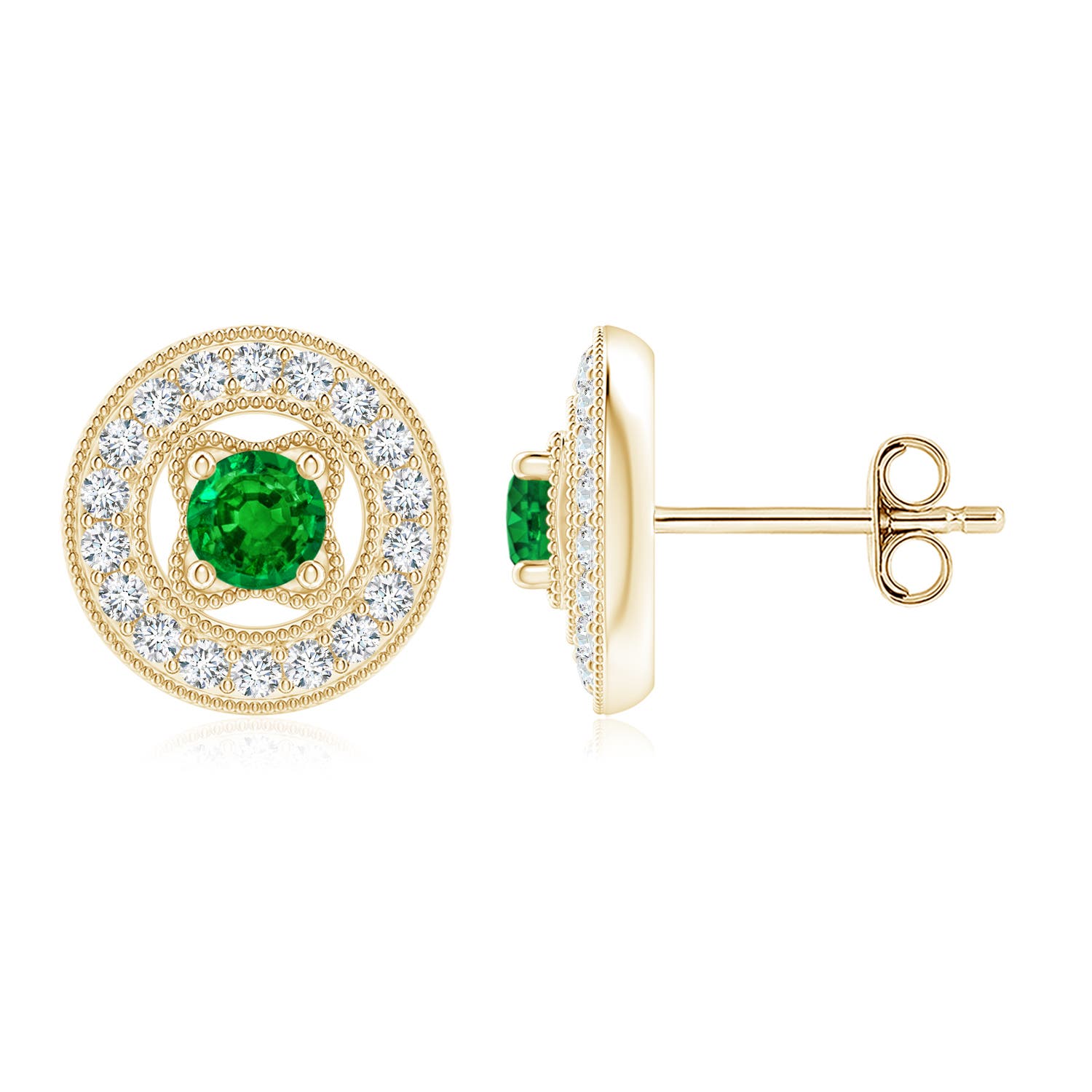 AAAA - Emerald / 0.66 CT / 14 KT Yellow Gold