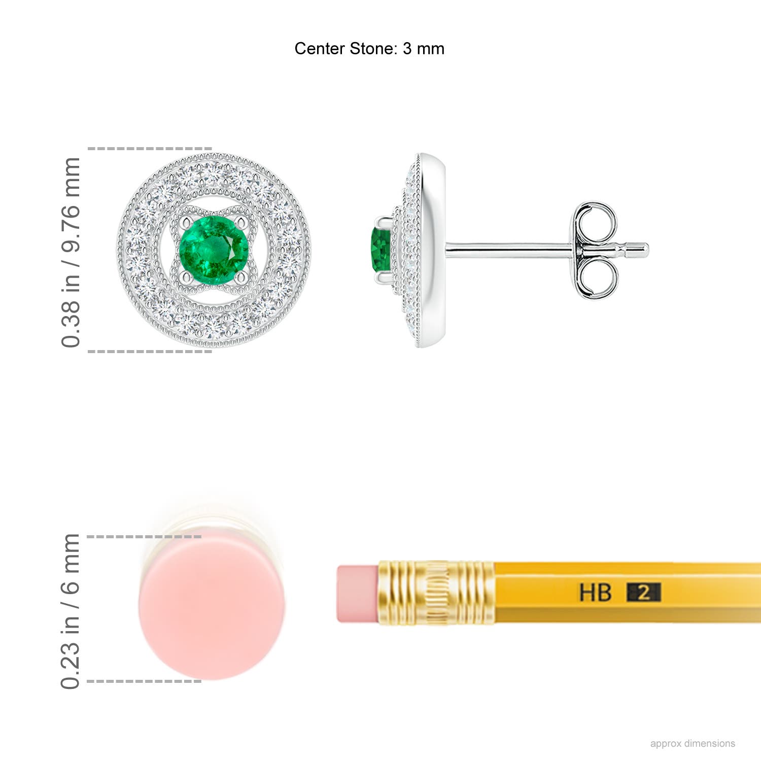 AAA - Emerald / 0.42 CT / 14 KT White Gold