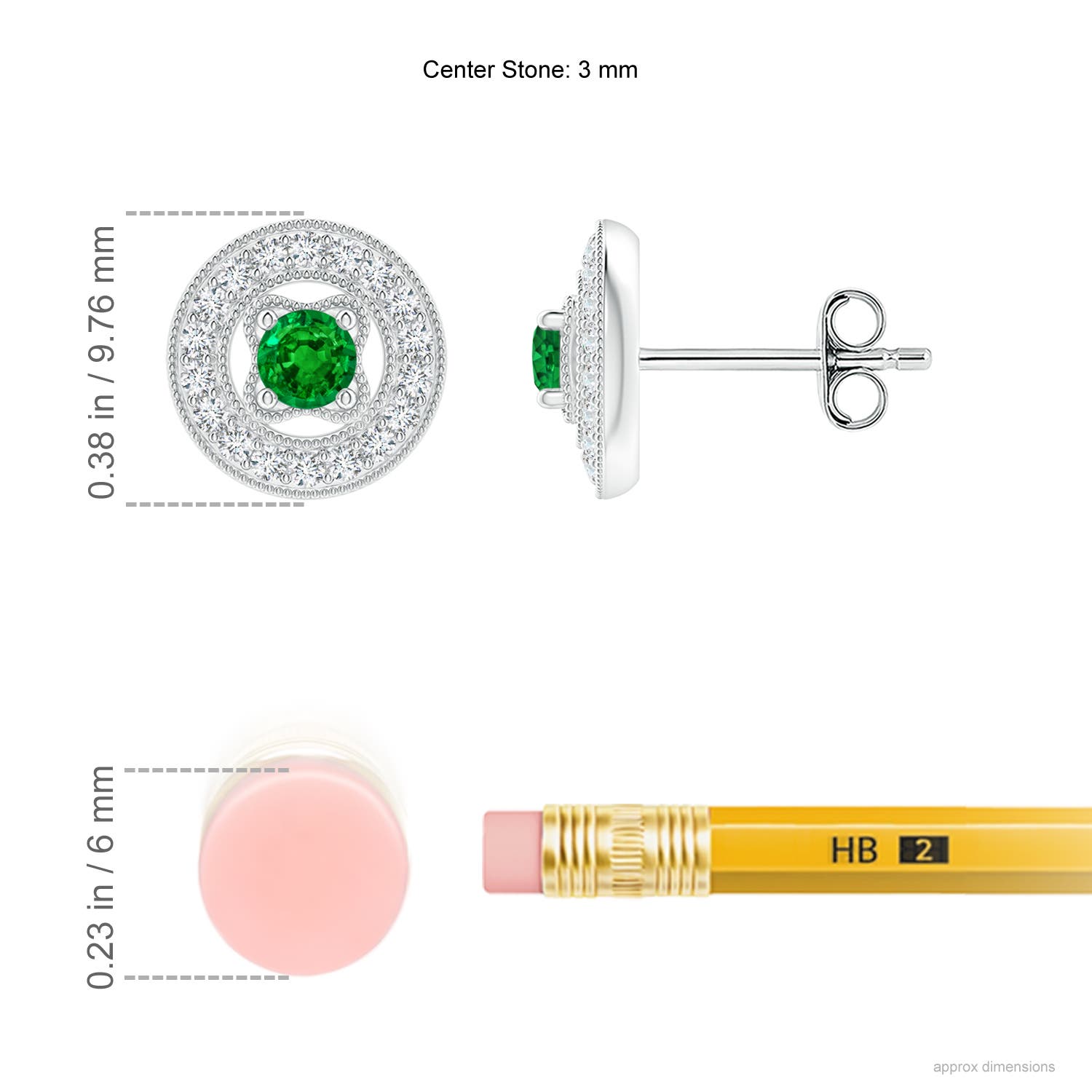 AAAA - Emerald / 0.42 CT / 14 KT White Gold