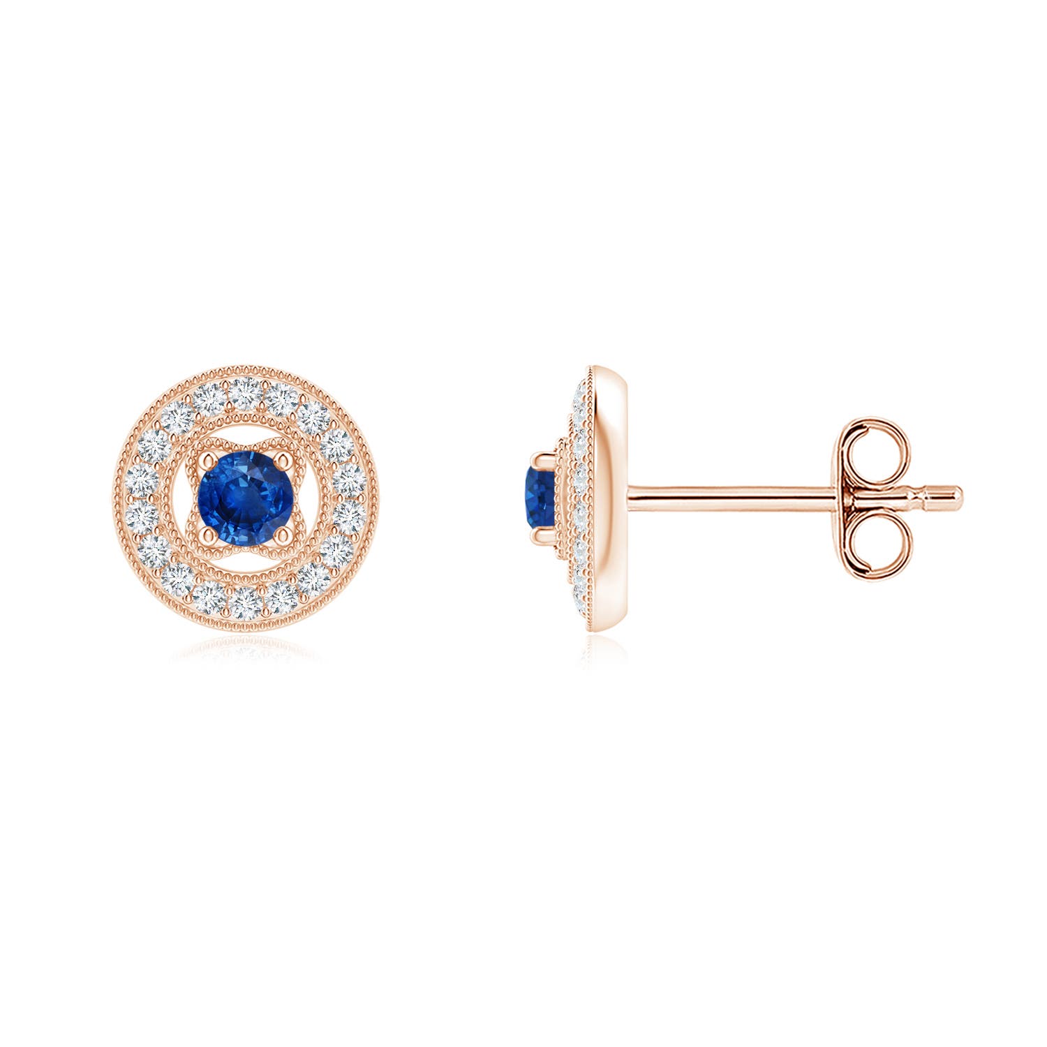 AAA - Blue Sapphire / 0.29 CT / 14 KT Rose Gold