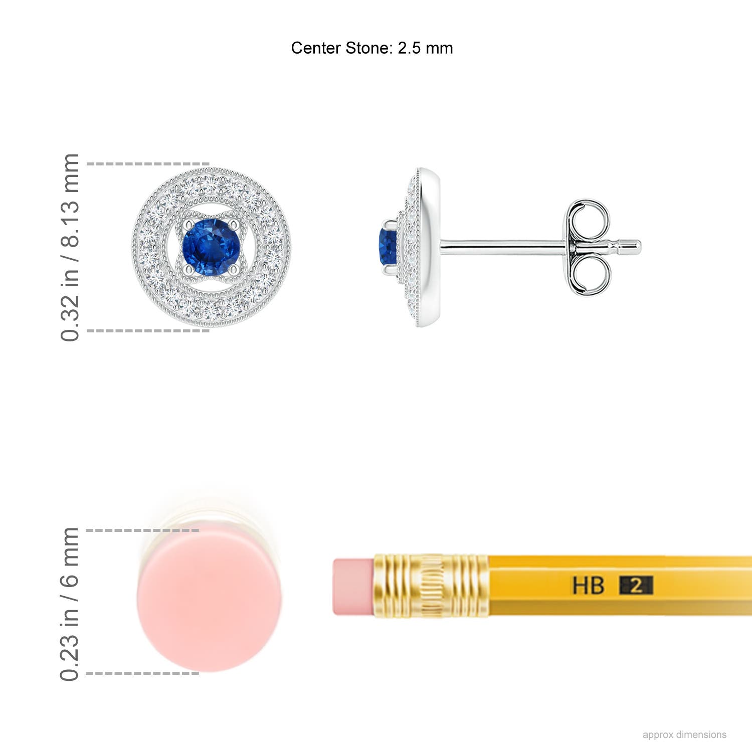 AAA - Blue Sapphire / 0.29 CT / 14 KT White Gold