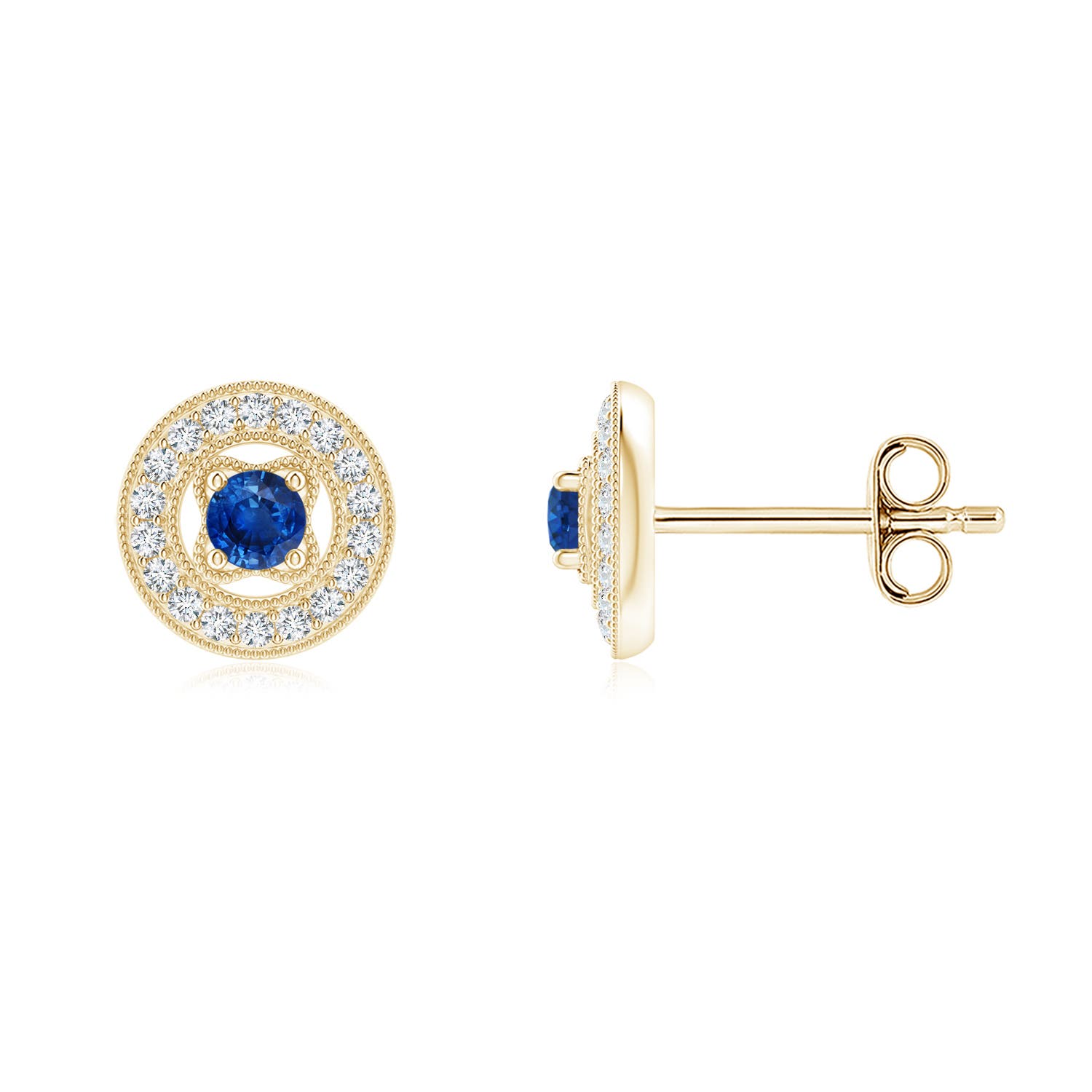 AAA - Blue Sapphire / 0.29 CT / 14 KT Yellow Gold