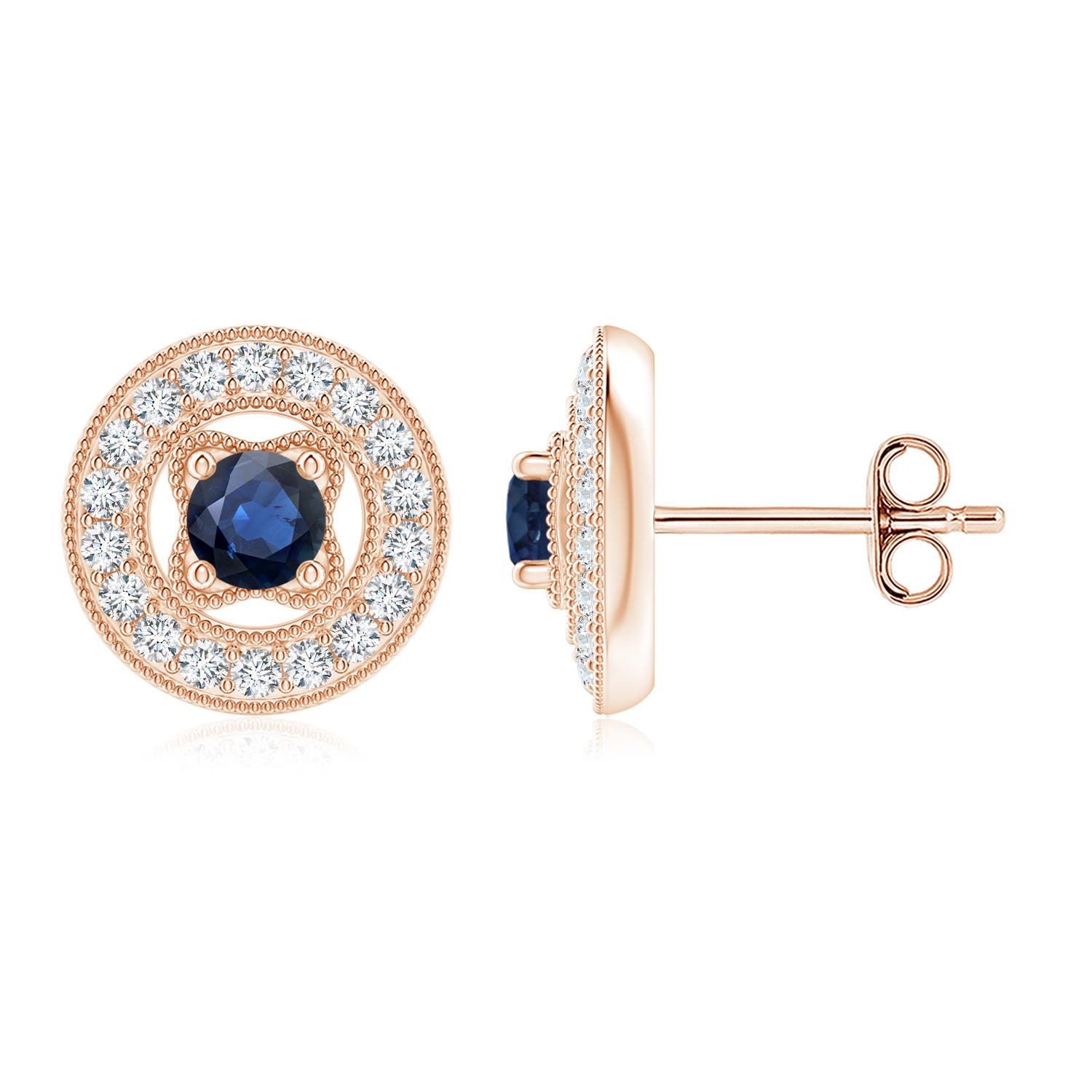 AA - Blue Sapphire / 0.8 CT / 14 KT Rose Gold