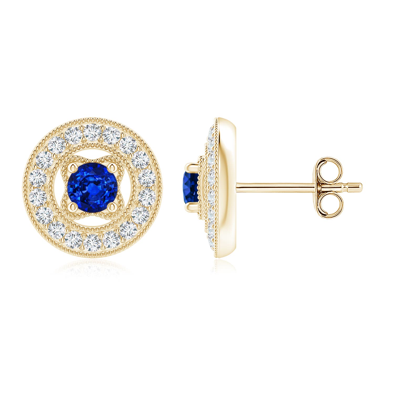 AAAA - Blue Sapphire / 0.8 CT / 14 KT Yellow Gold