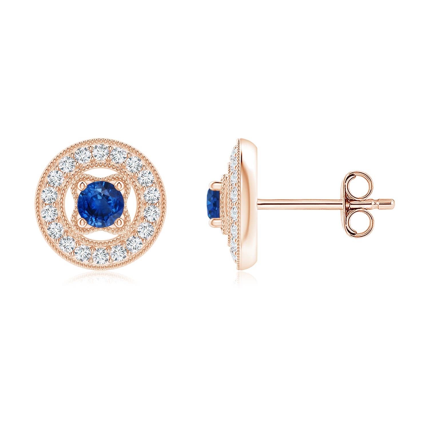 AAA - Blue Sapphire / 0.5 CT / 14 KT Rose Gold