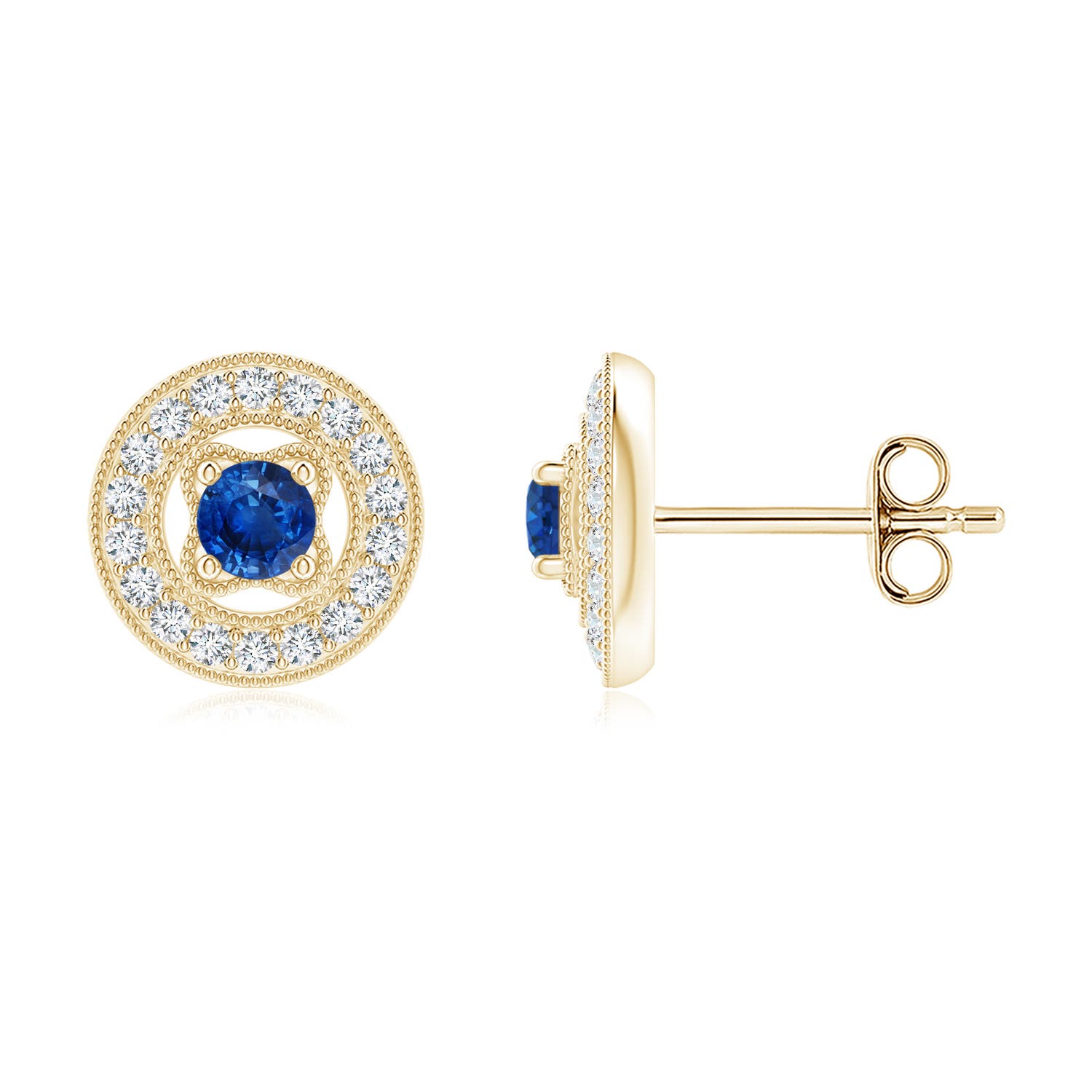 AAA - Blue Sapphire / 0.5 CT / 14 KT Yellow Gold