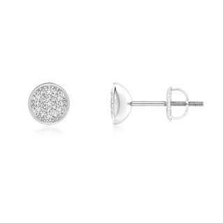 1mm HSI2 Pave-Set Diamond Round Stud Earrings in White Gold